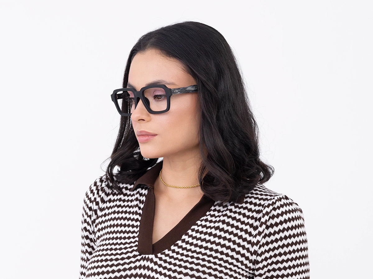 Wooden Black Square Glasses Men53