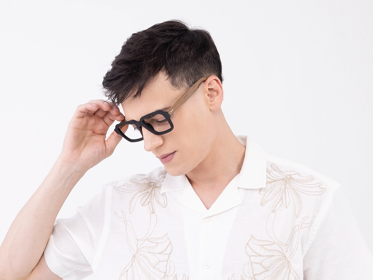 Square Oversized Wooden Frame glasses43