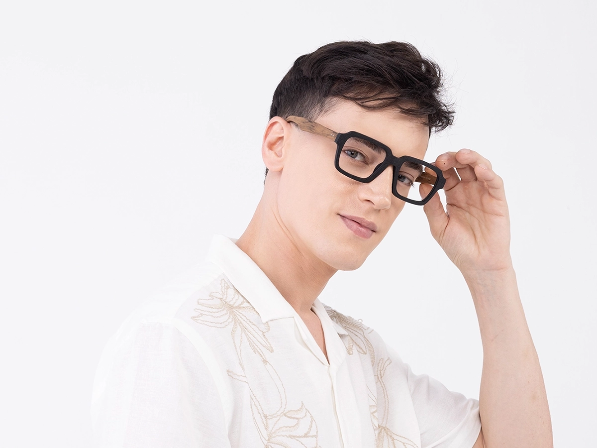 Square Oversized Wooden Frame glasses42