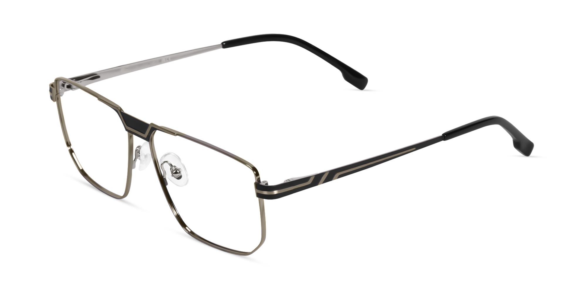 Black And Silver Eyeglasses-3