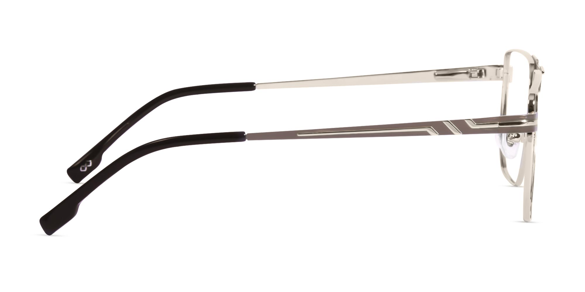 Rectangle Gold Frame Glasses-4