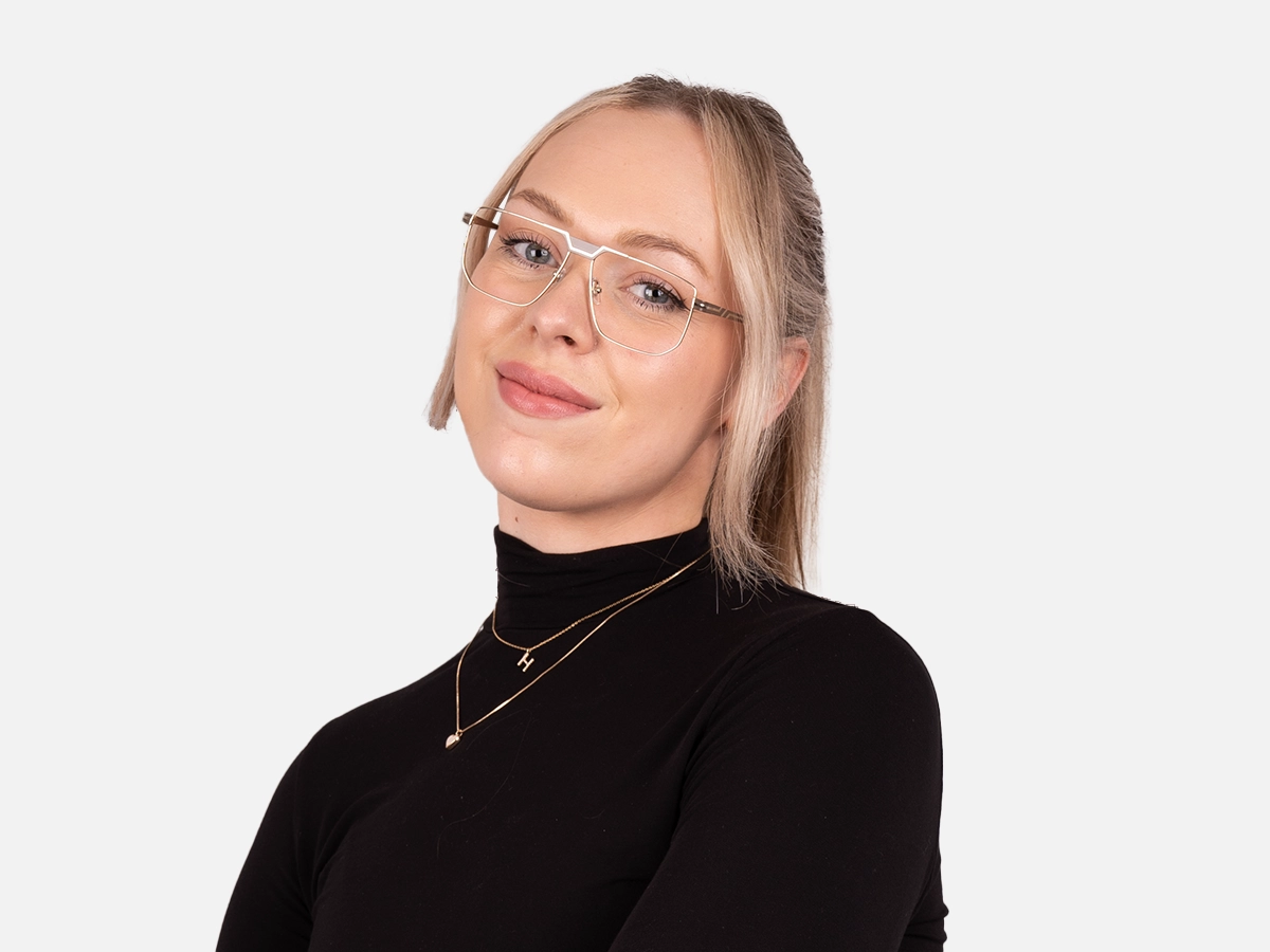Rectangle Gold Frame Glasses-55
