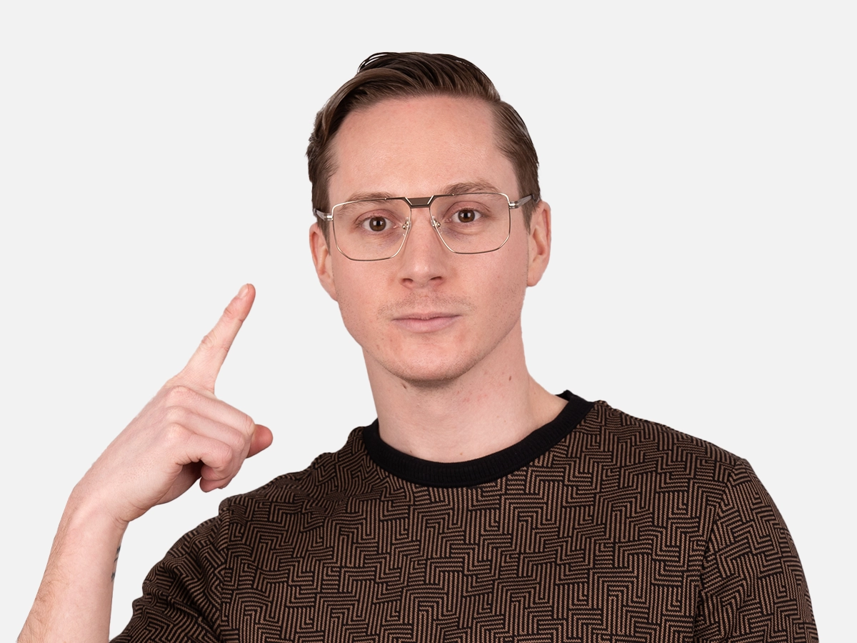Rectangle Gold Frame Glasses-43