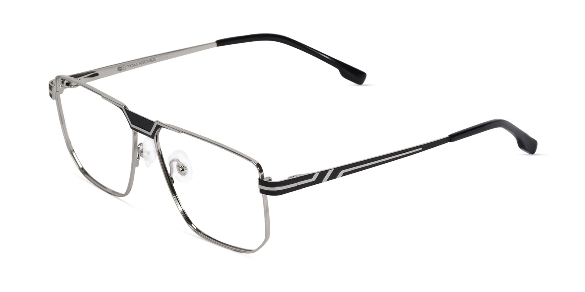 Silver And Black Glasses-3