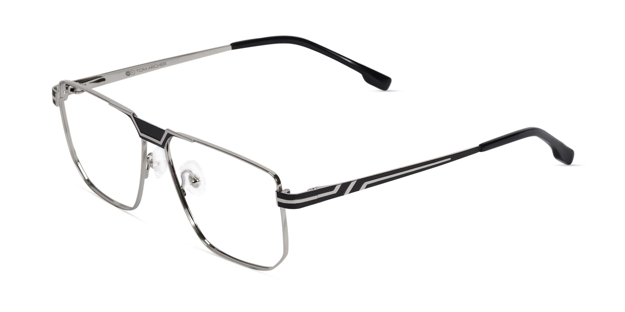 Silver And Black Glasses-3