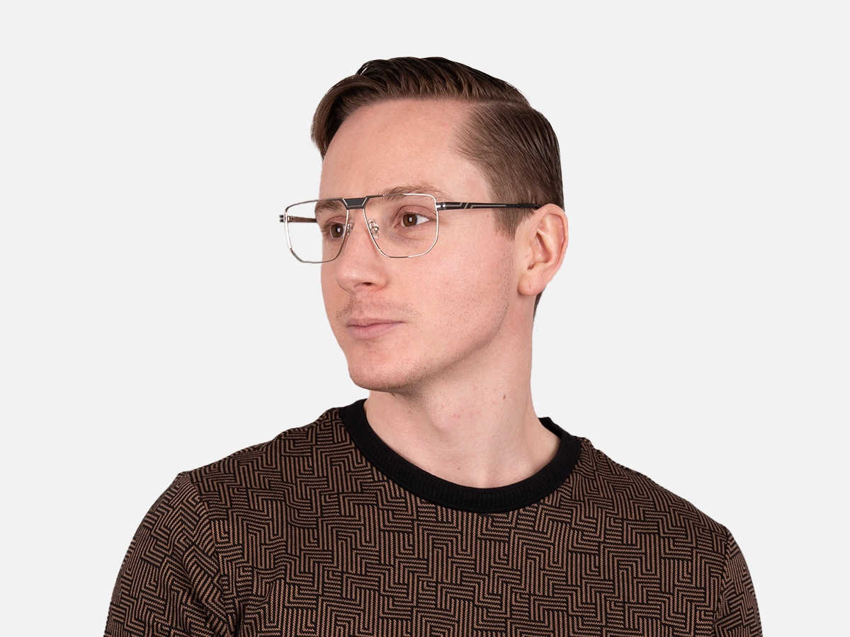 Silver And Black Glasses-42