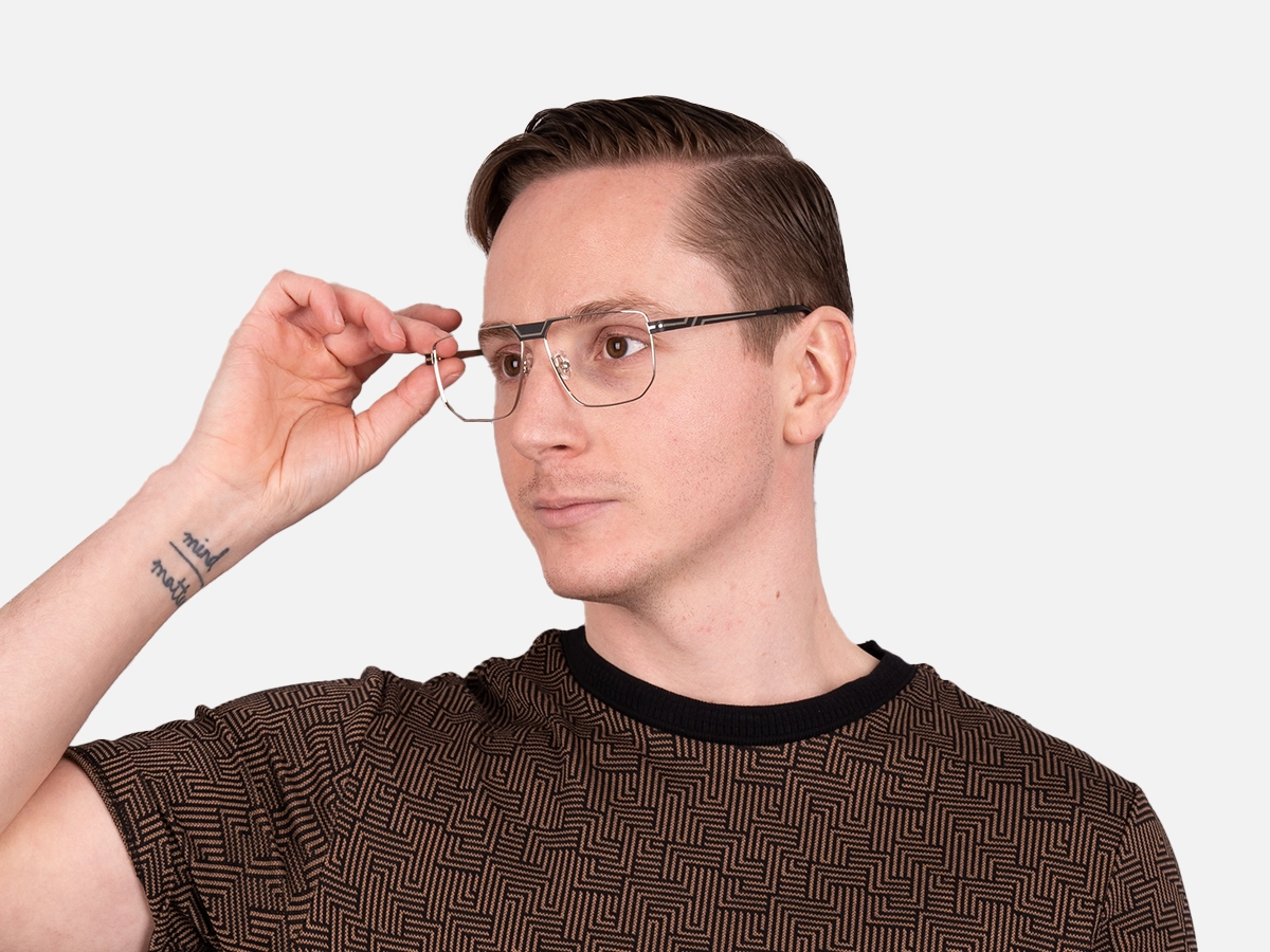Silver And Black Glasses-43