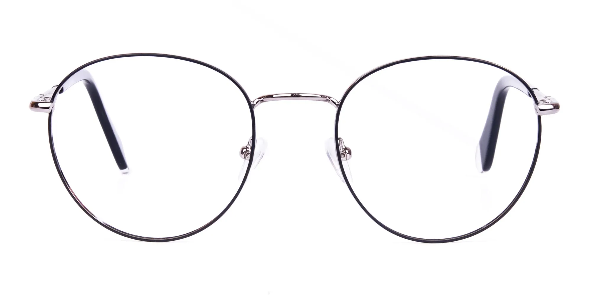 A3854F/1 - Black & Silver Round Glasses