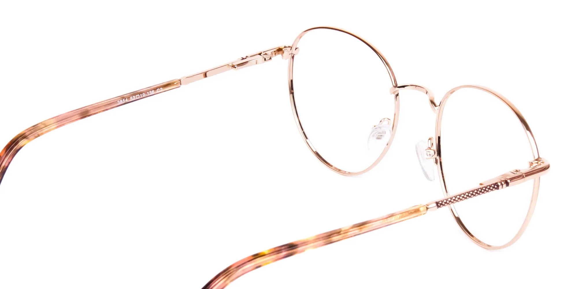 Brown & Gold Circle Glasses-2