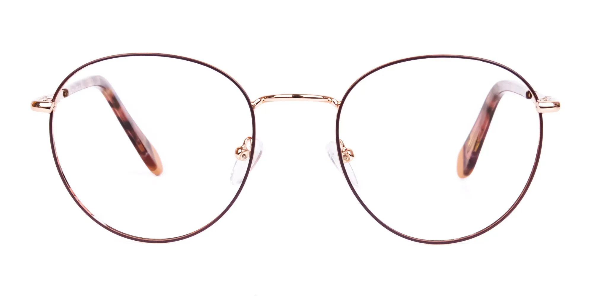 Brown & Gold Circle Glasses-2