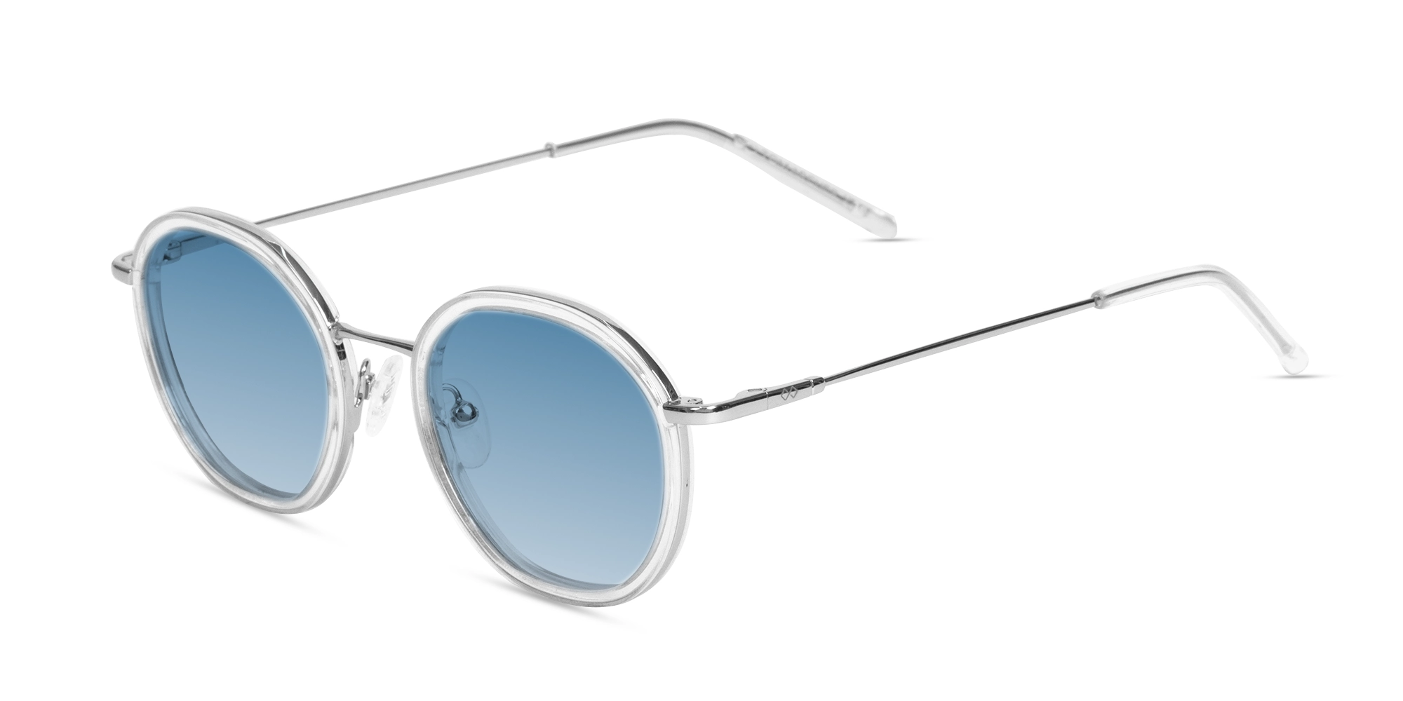 Crystal Clear & Silver Round Sunglasses | Specscart-3 Crystal Clear & Silver Round Sunglasses | Specscart-3