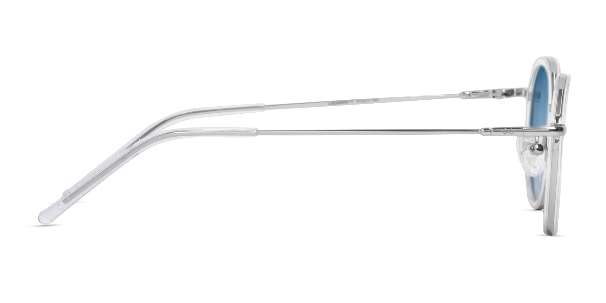 Crystal Clear & Silver Round Sunglasses | Specscart-4