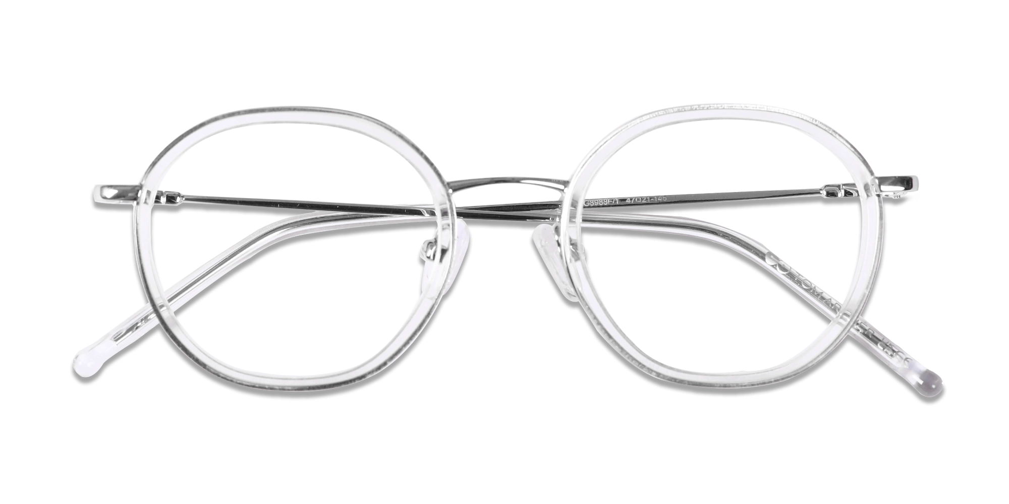 Crystal Clear & Silver Round Glasses-6