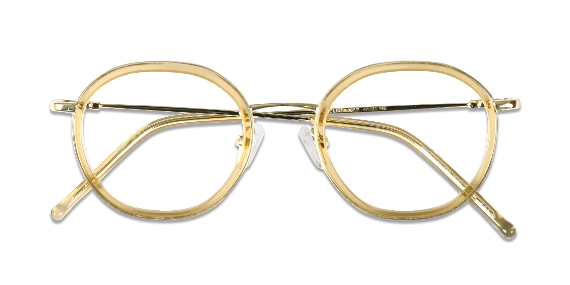 Crystal Champagne Gold Round Glasses-6