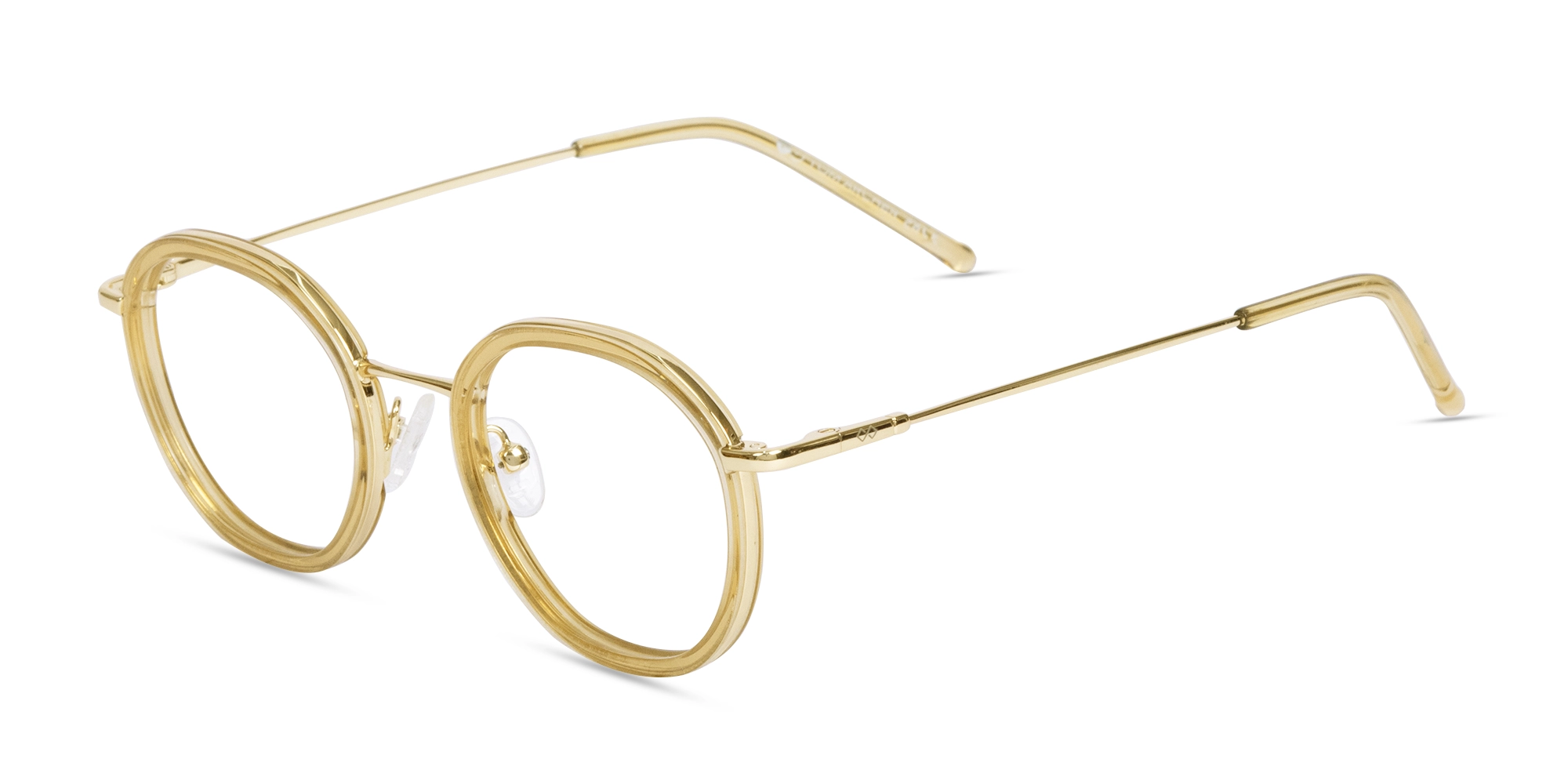 Crystal Champagne Gold Round Glasses-3