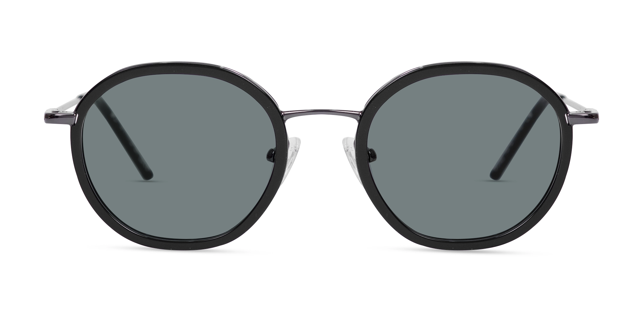 Black & Gunmetal Round Sunglasses | Specscart-1 Black & Gunmetal Round Sunglasses | Specscart-1