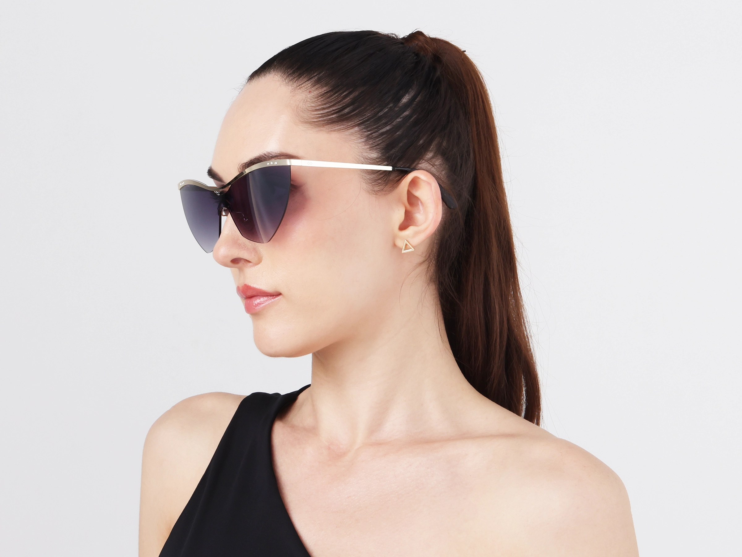 Cat-Eye Purpelish Grey Gradient Tint Sunglasses