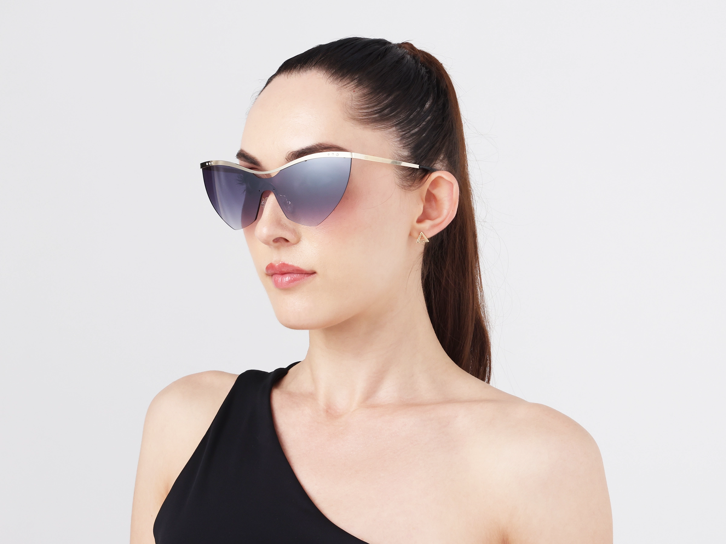 Cat-Eye Purpelish Grey Gradient Tint Sunglasses