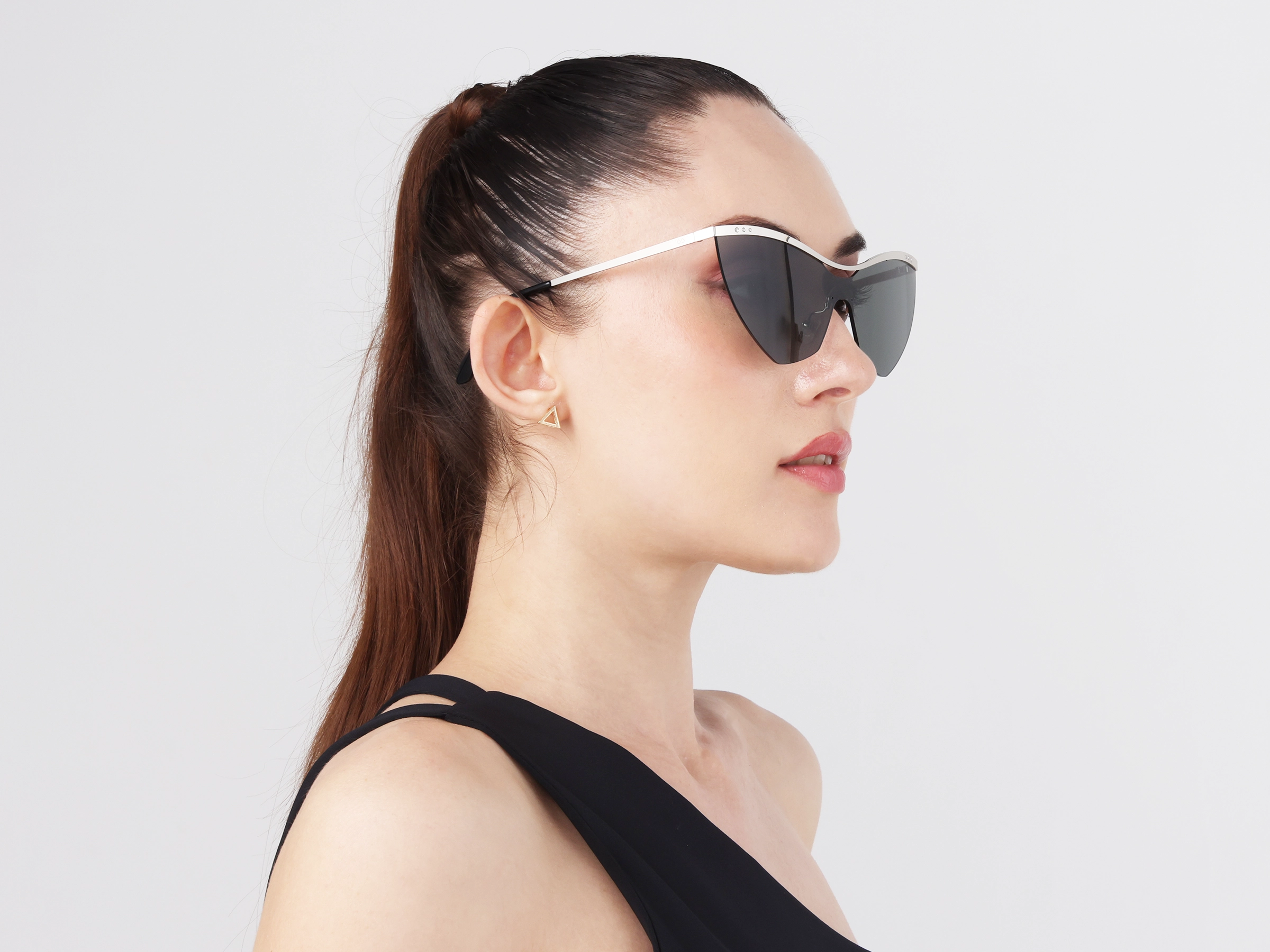 Cat-Eye Greenish Grey Tint Sunglasses