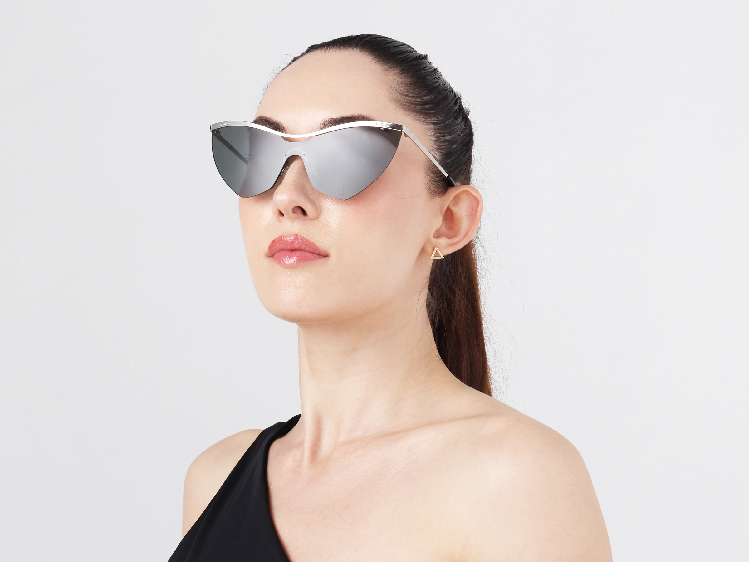 Cat-Eye Greenish Grey Tint Sunglasses
