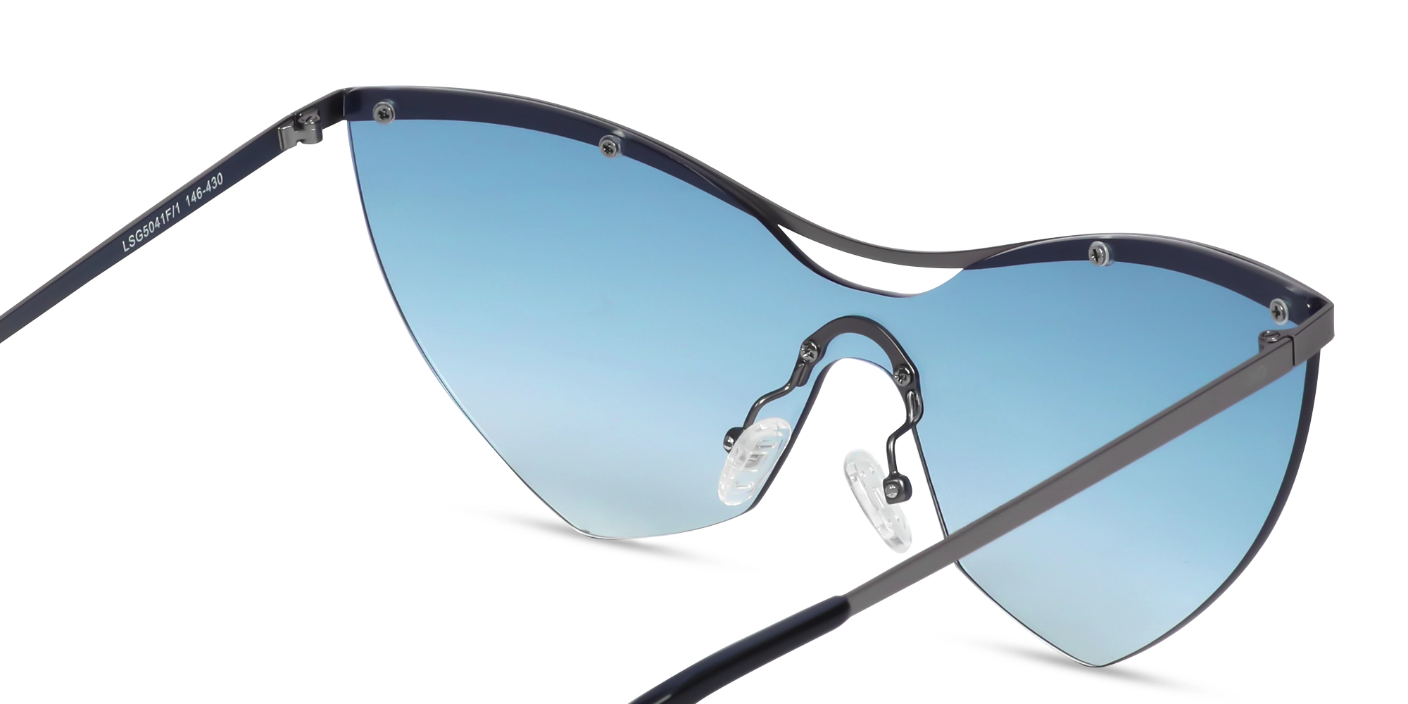 Cat-Eye Blue Gradient Tint Sunglasses-5