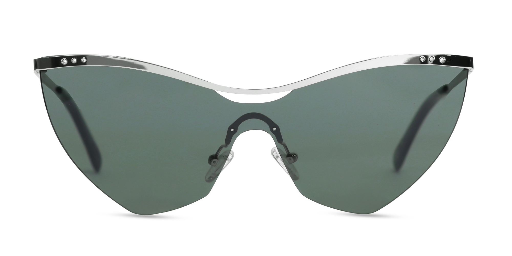 Cat-Eye Greenish Grey Tint Sunglasses-1
