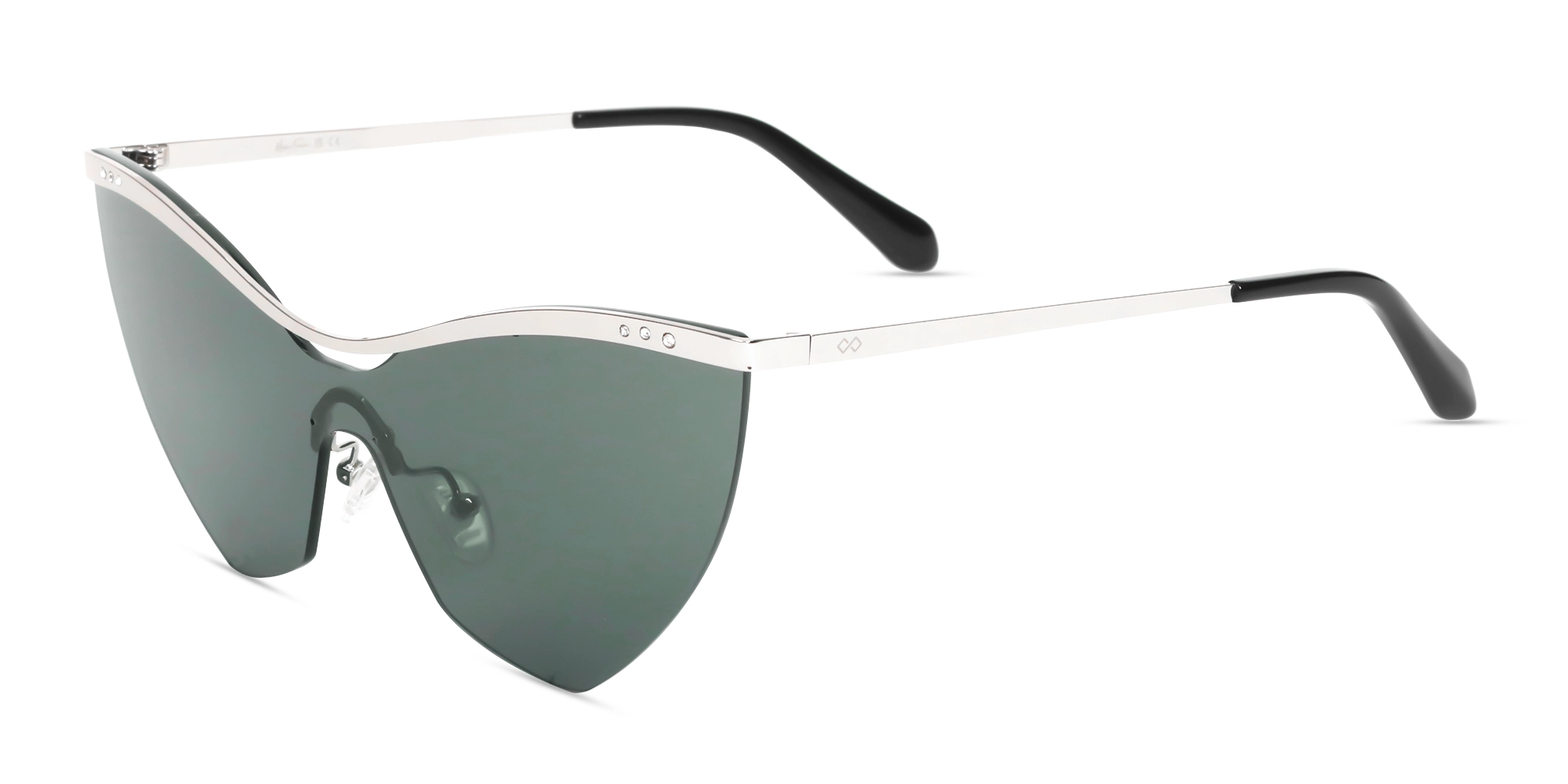 Cat-Eye Greenish Grey Tint Sunglasses-3
