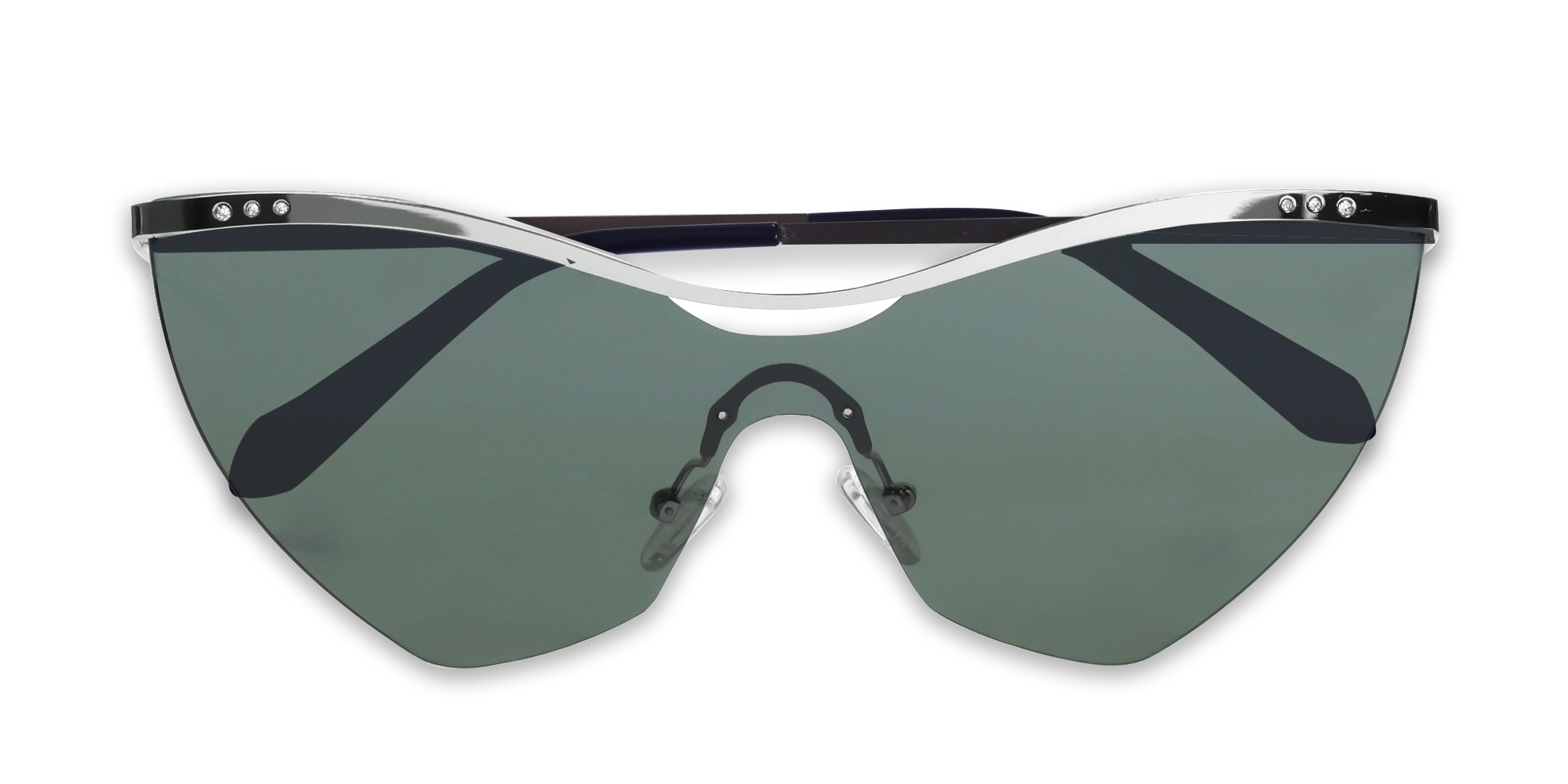 Cat-Eye Greenish Grey Tint Sunglasses-6