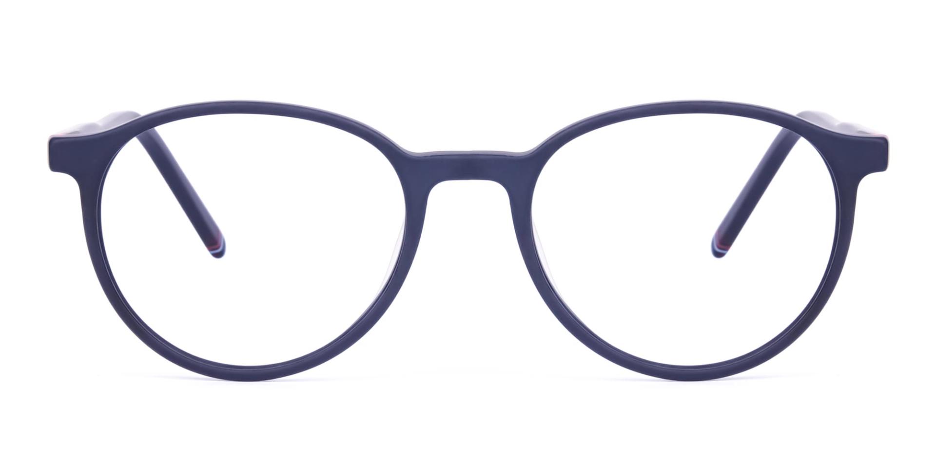 A97041F/2 - Matte Black Rimmed Round Glasses