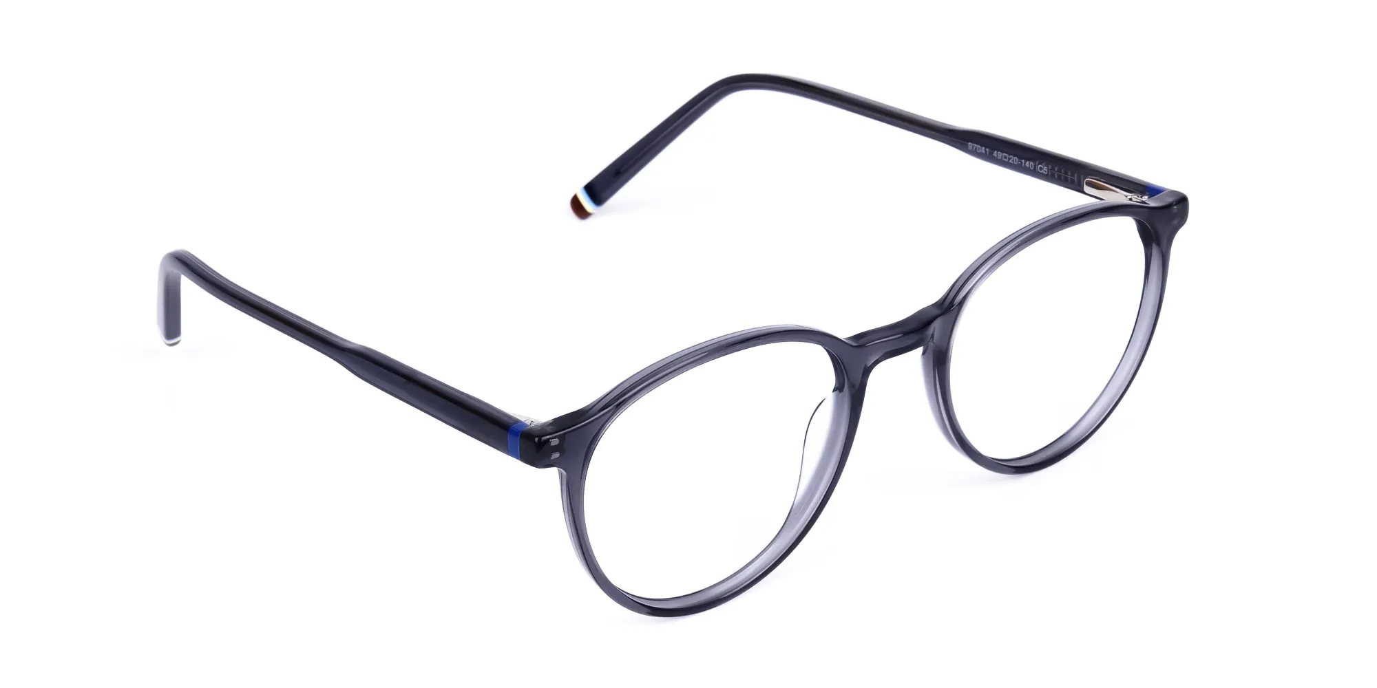 Full Rim Space Grey Round Glasses-2