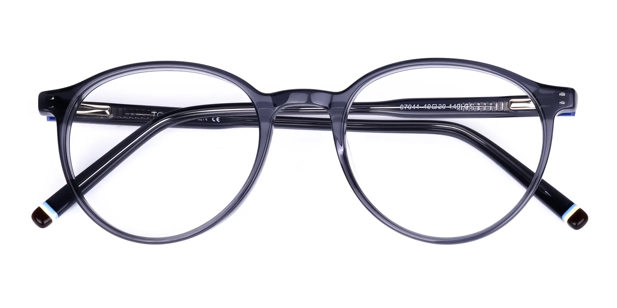 Full Rim Space Grey Round Glasses-2