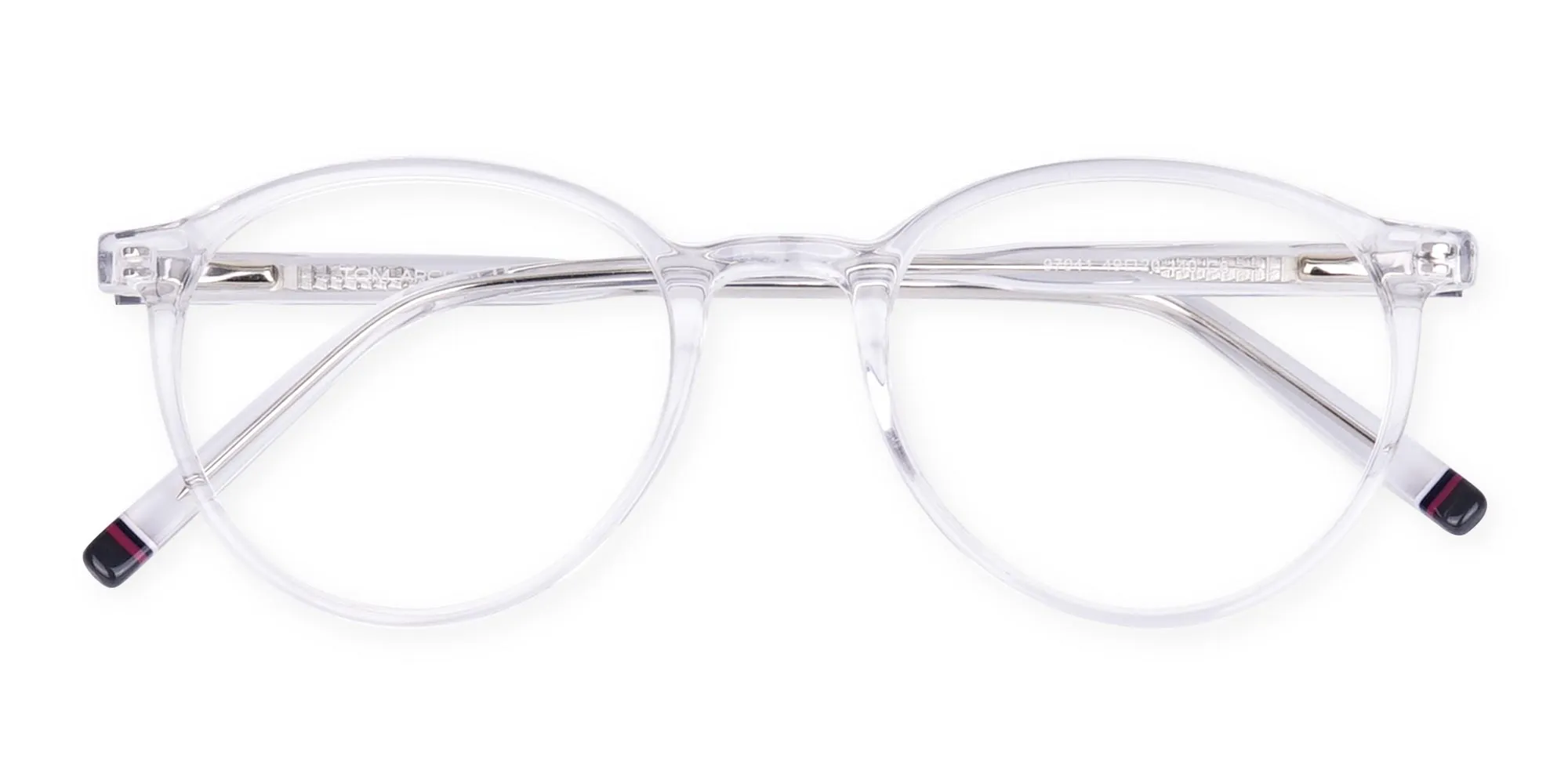 Crystal Clear Rimmed Round Glasses-2