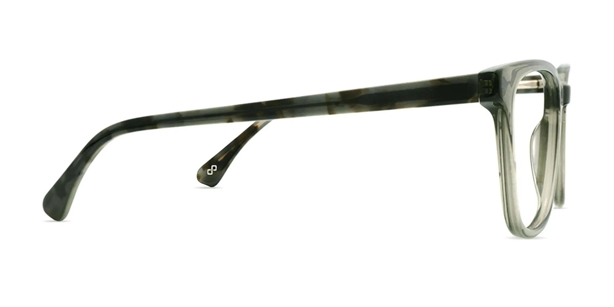 Crystal Smoke Green Square Glasses-2