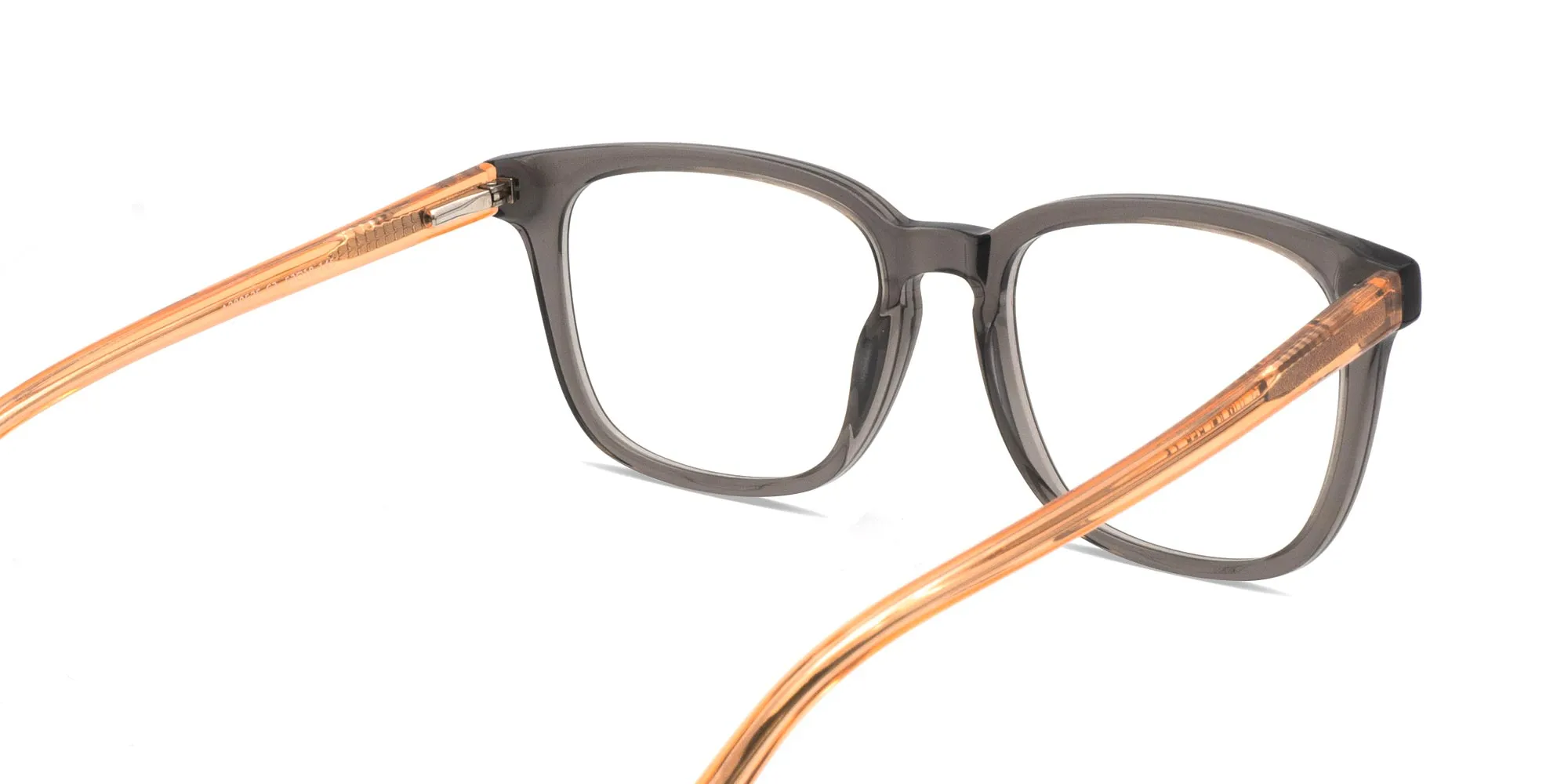 Crystal Charcoal Grey Square Glasses-2
