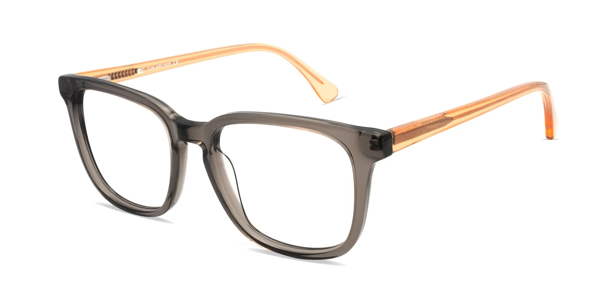 Crystal Charcoal Grey Square Glasses-2
