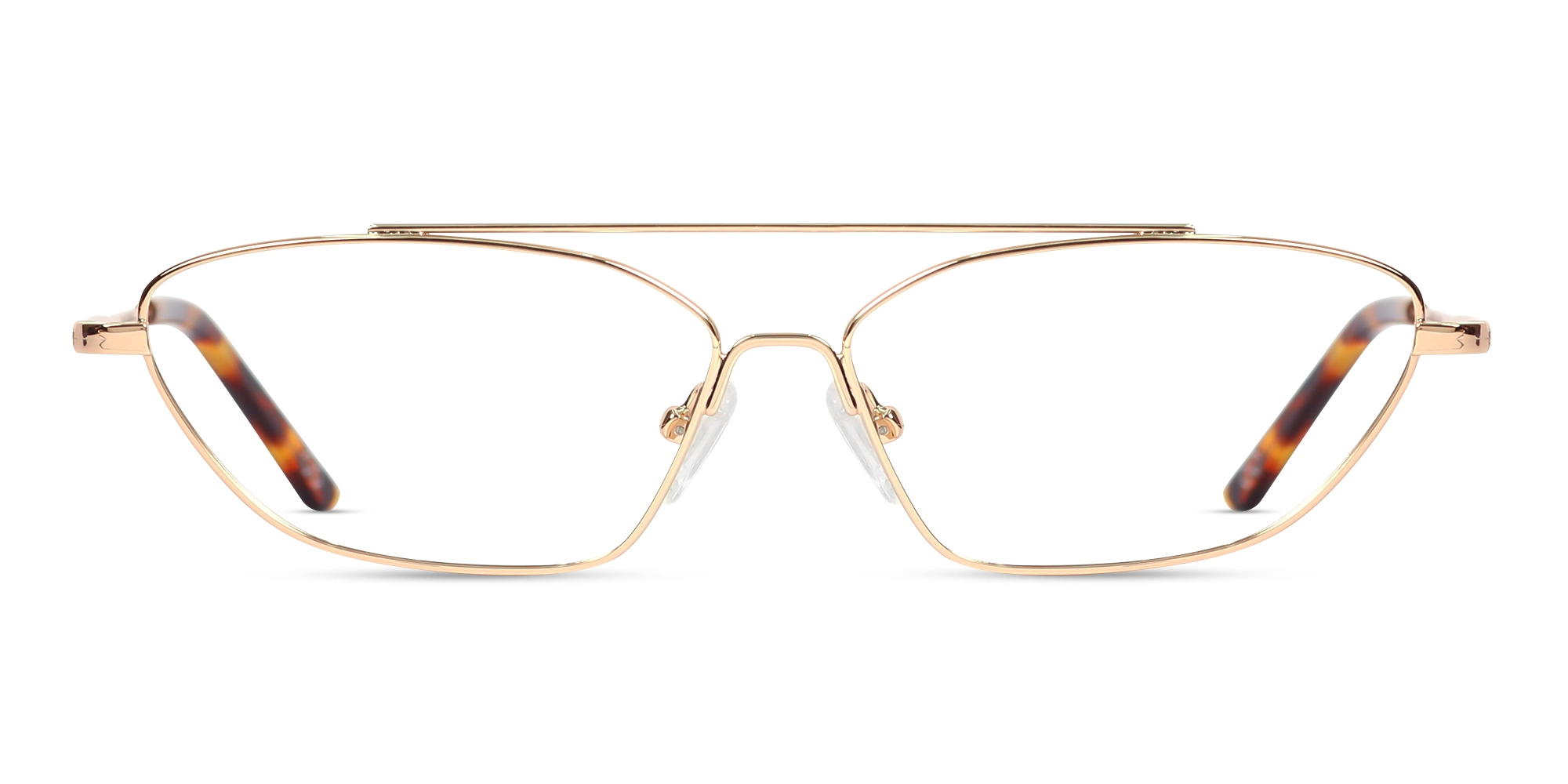 Gold & Brown Gradient Rectangle Glasses