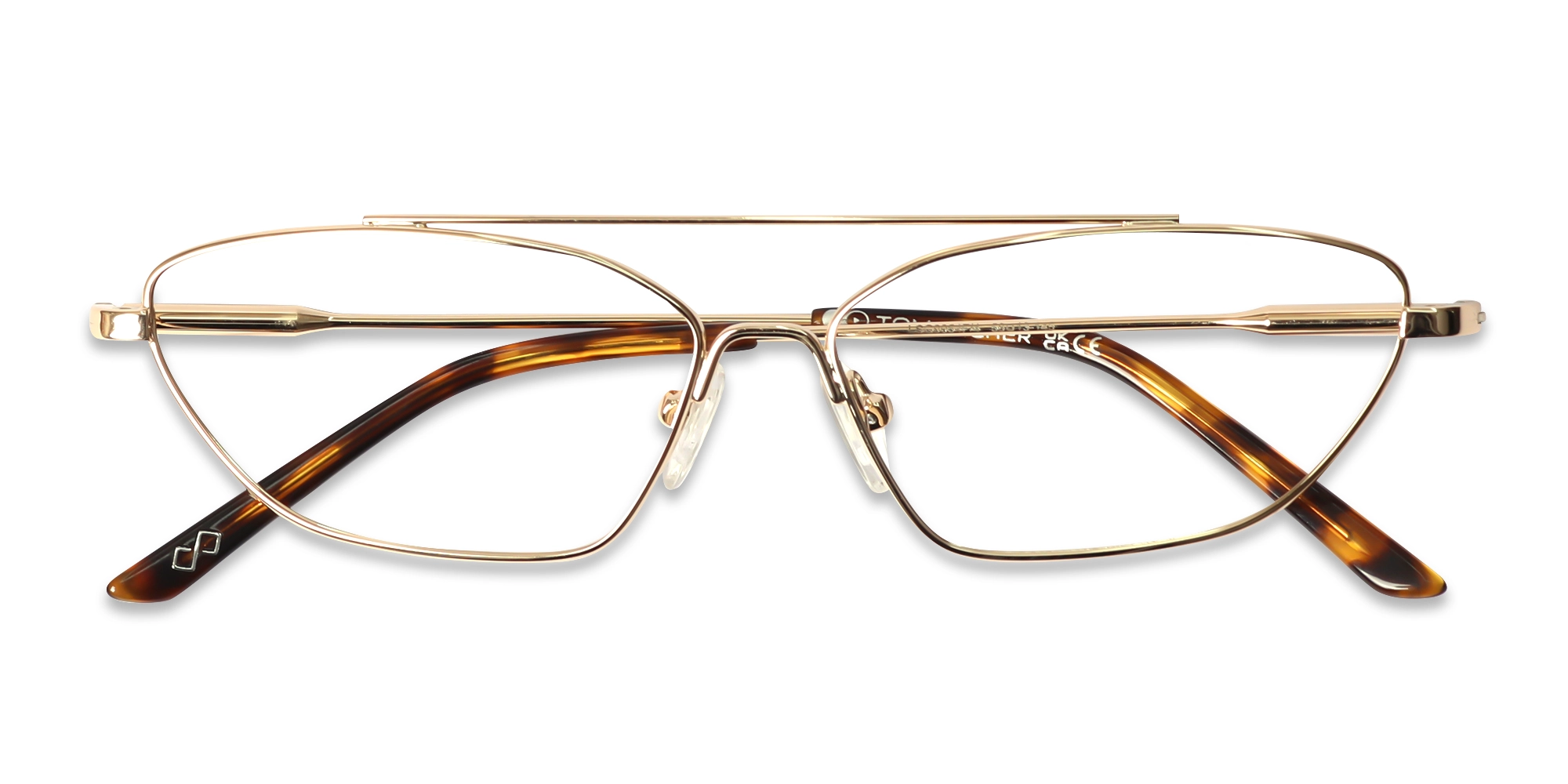 Gold & Brown Gradient Rectangle Glasses