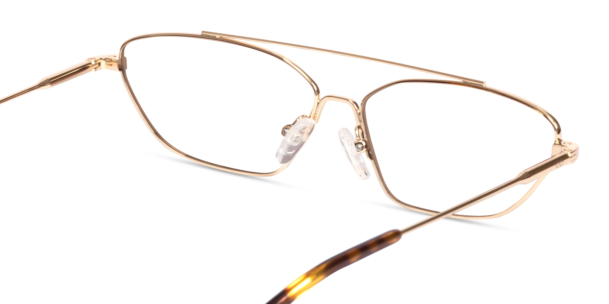 Gold & Brown Gradient Rectangle Glasses