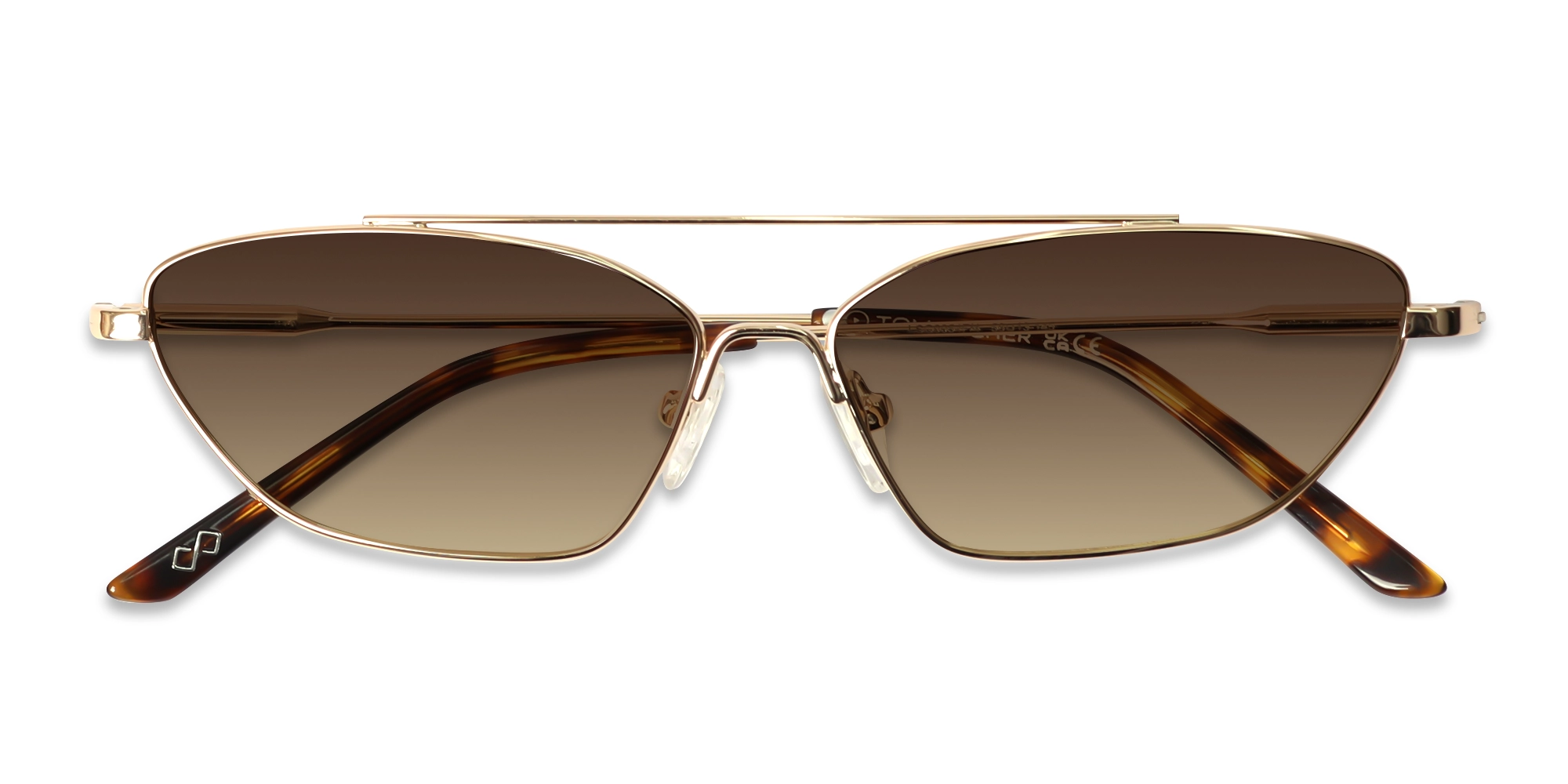 Gold Rectangle Geometric Metal Sunglasses 6