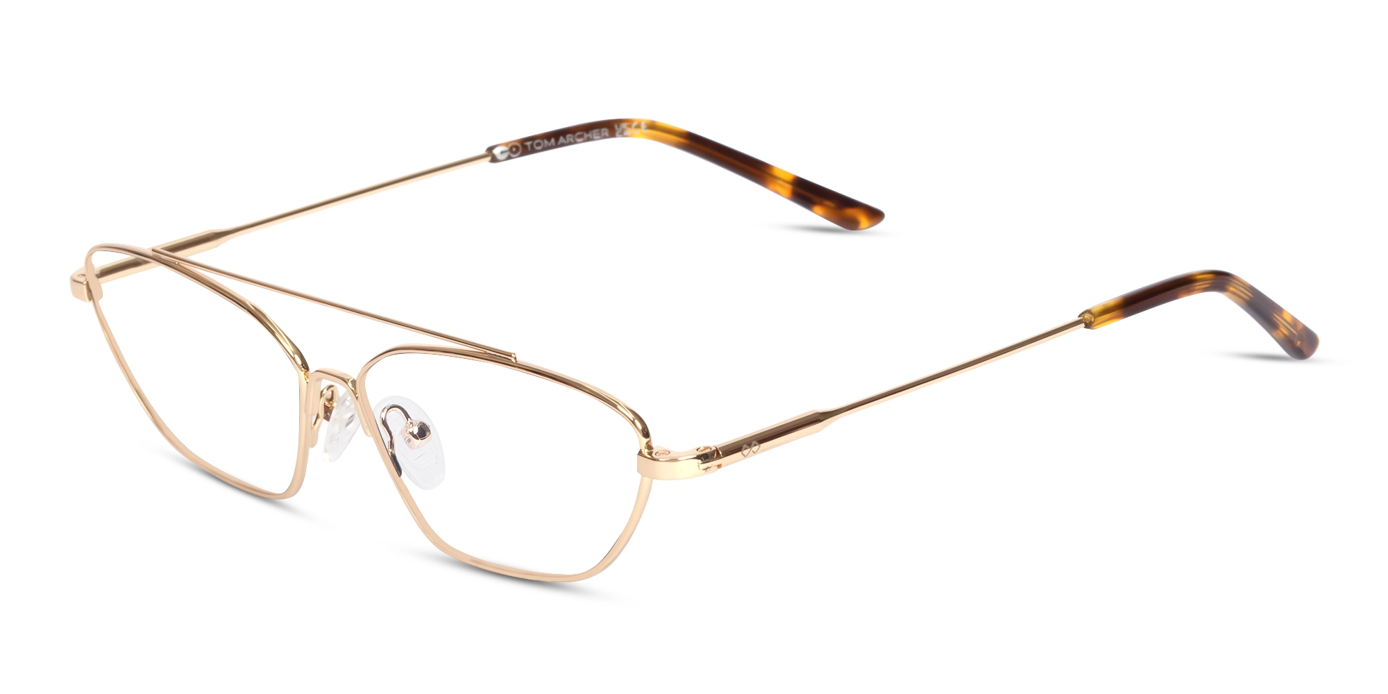 Gold & Brown Gradient Rectangle Glasses