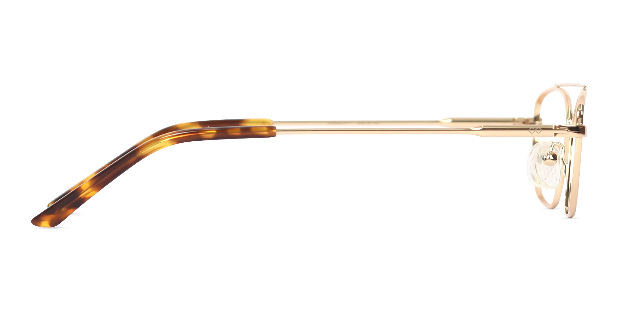 Gold & Brown Gradient Rectangle Glasses