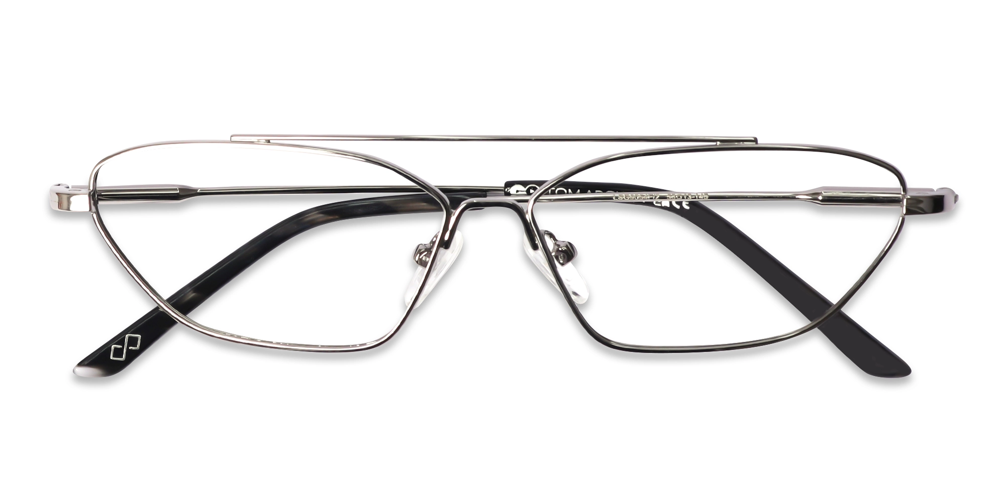 Silver & Grey Gradient Geometric Glasses