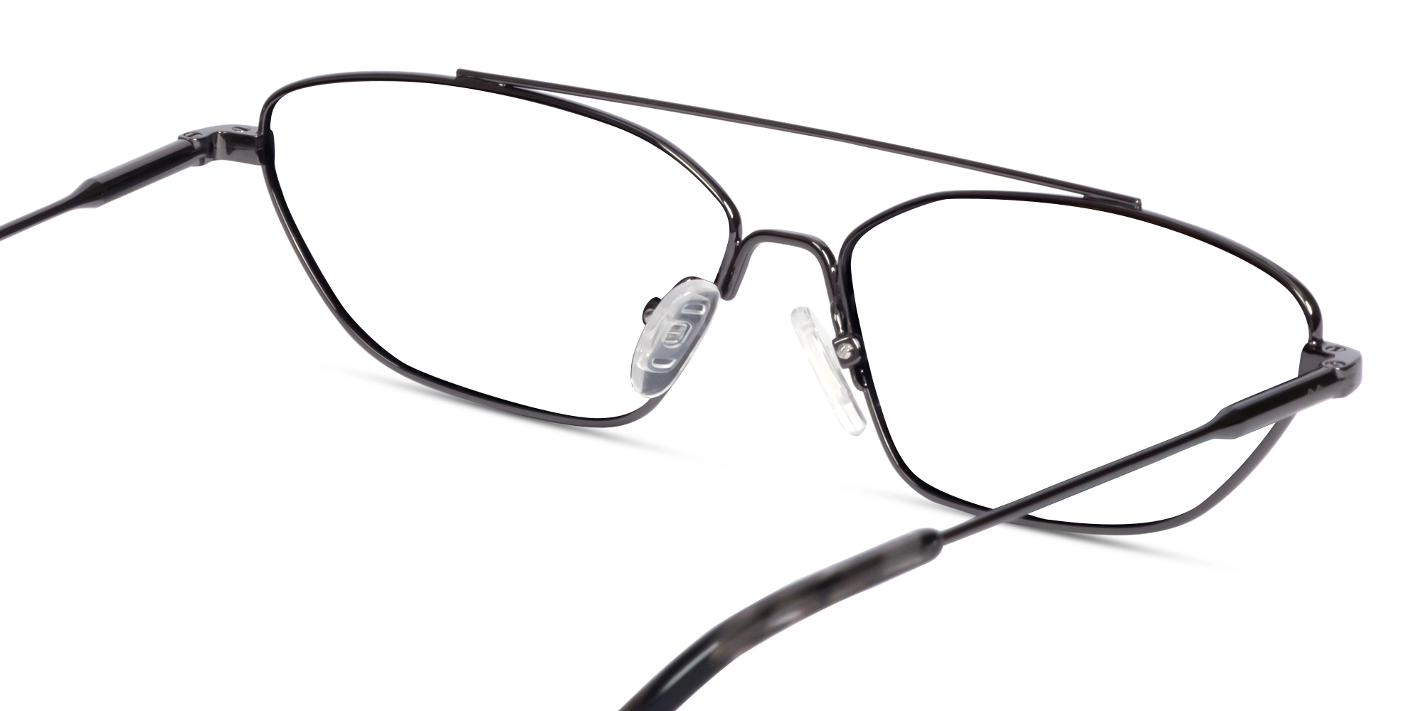 Gunmetal & Grey Rectangle Glasses