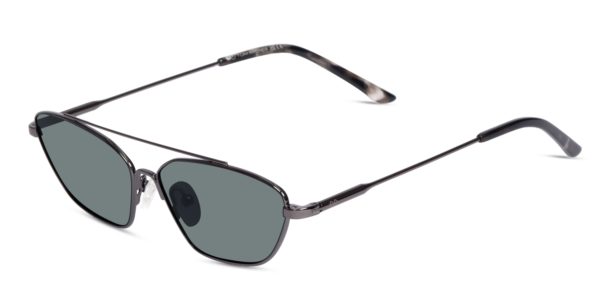 Gold Rectangle Geometric Full-Rim Sunglasses 3