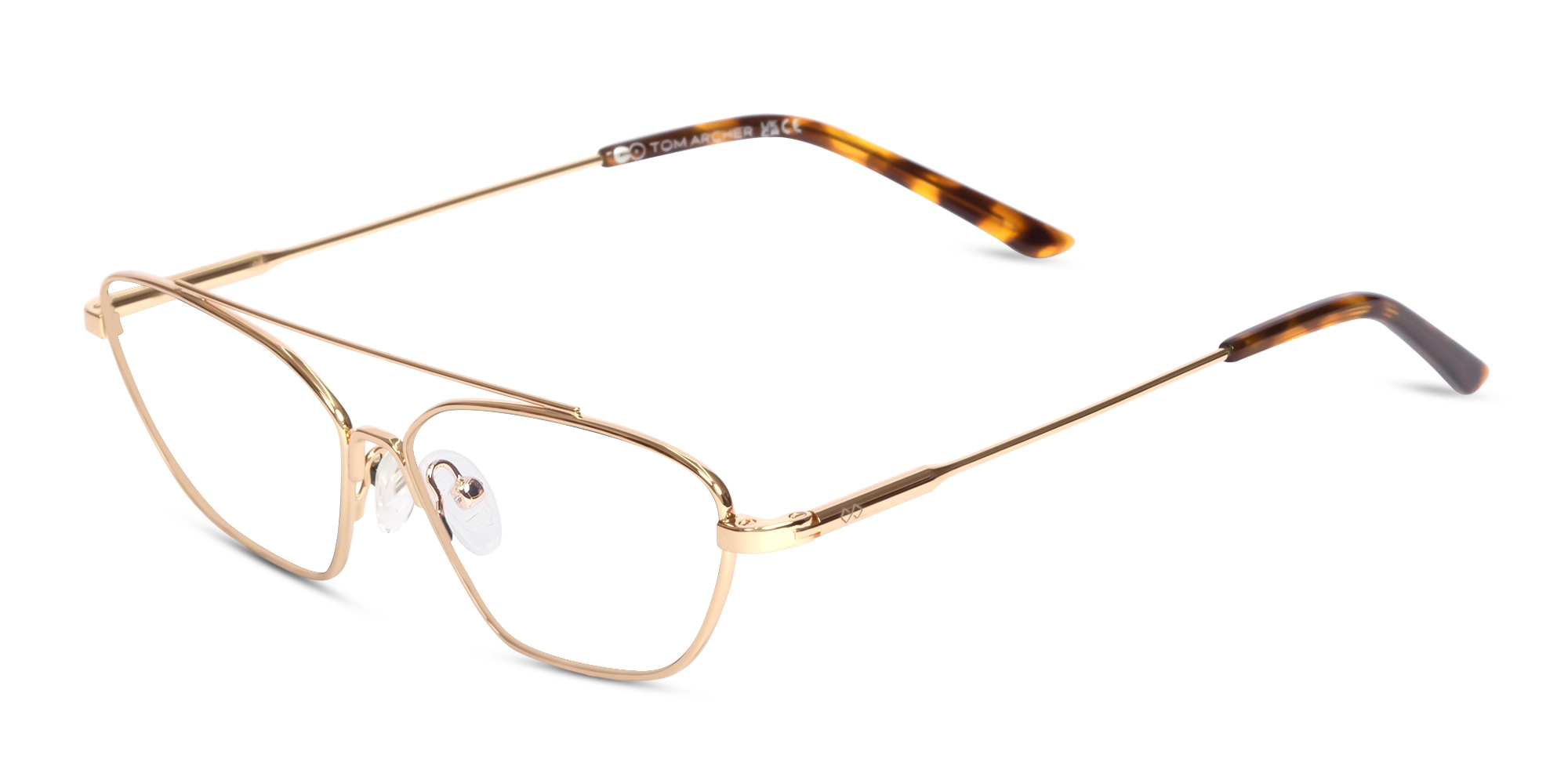 Gold & Green Rectangle Glasses