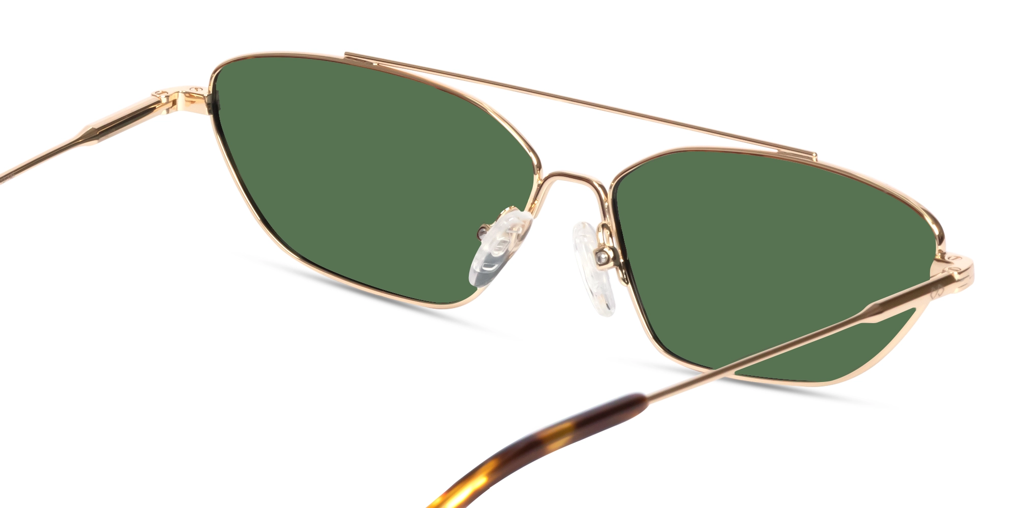 Matte Polished Gold Oval Metal Sunglasses 5