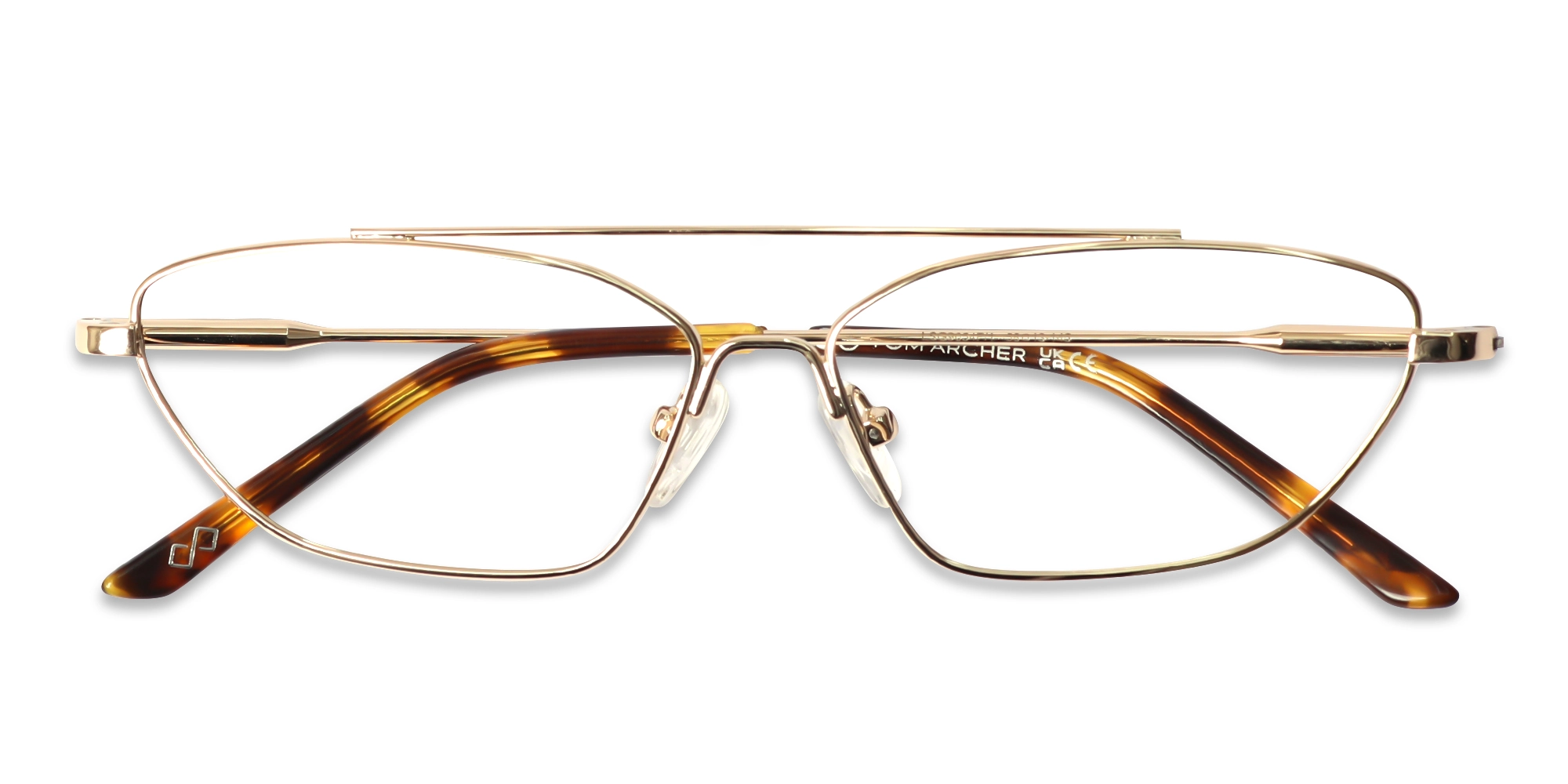 Gold & Green Rectangle Glasses