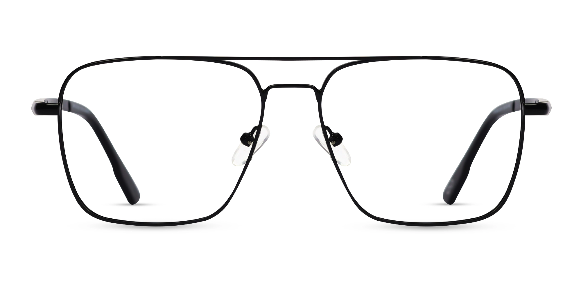 Metal Black Pilot Square Glasses