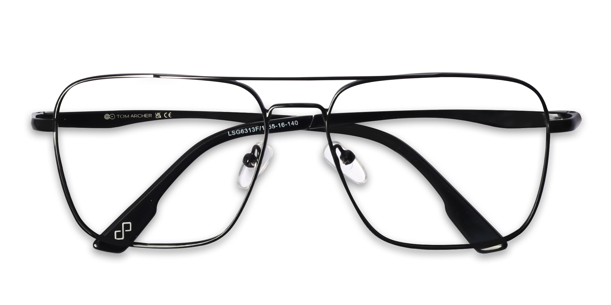 Metal Black Pilot Square Glasses