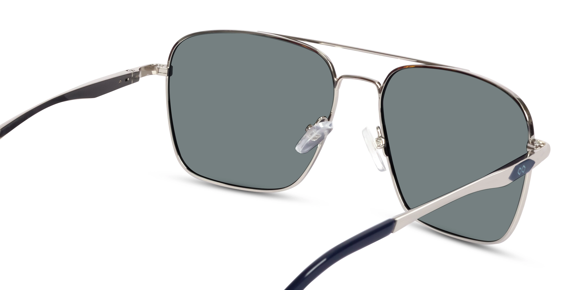 Silver Metal Double Bridge Pilot Sunglasses 5